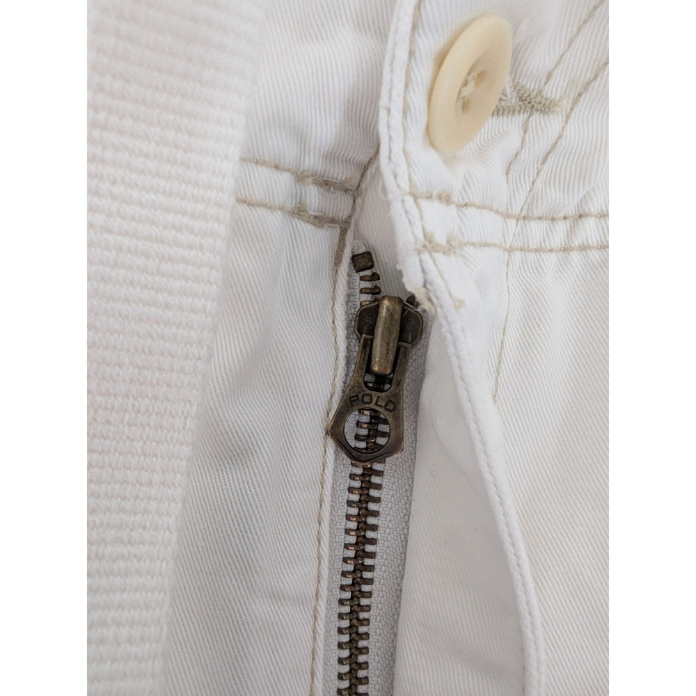 Vintage Polo Ralph Lauren Mens Cargo Shorts White Cotton Size 42 Drawstring - Picture 5 of 14